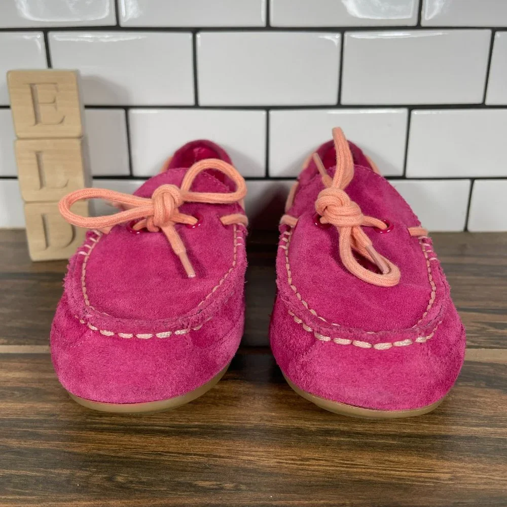 Cole Haan Grant Driver Youth Girl's Size 3.5 Shoes Pink Suede Grand OS Moccasin